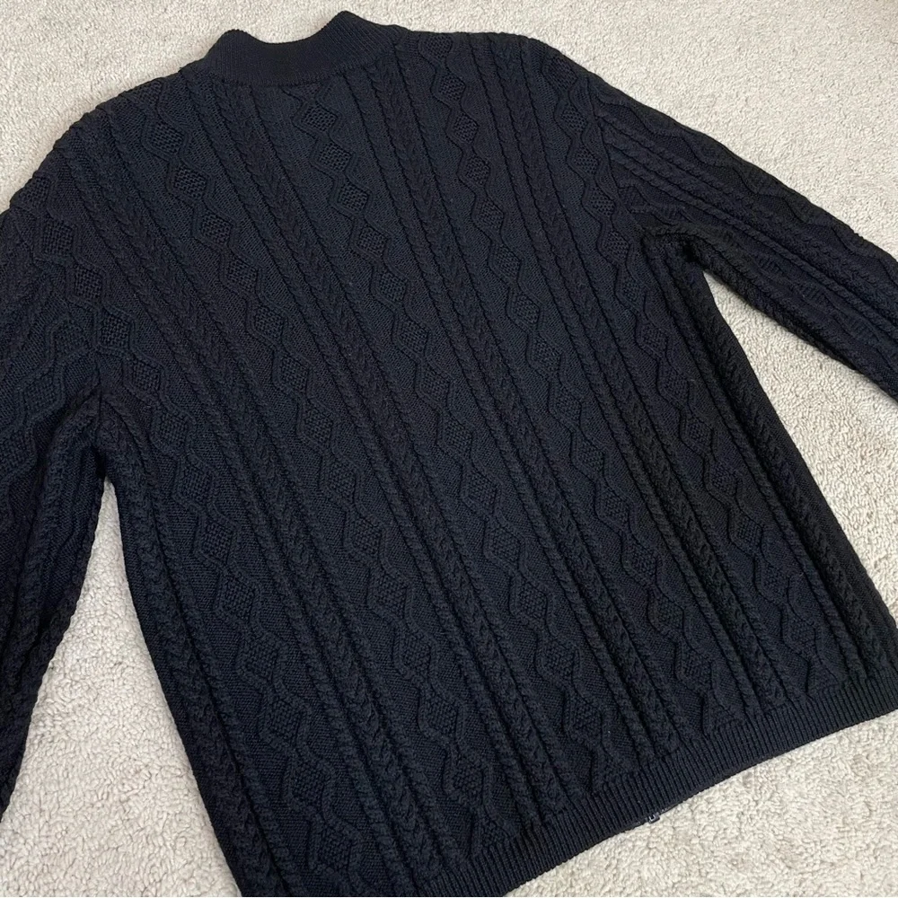 Vintage Como Sport Merino Wool Cable Knit Full Zip Sweater Mirada Made in Italy - Picture 13 of 16